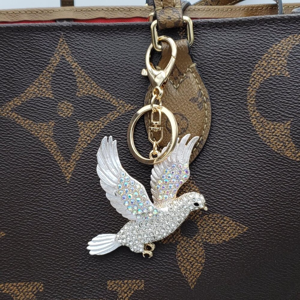 Authentic LV Gold Padlock 🔒Unbranded Dove Keychain Charm for Louis Vuitton Bags - Picture 11 of 13